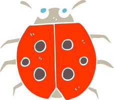 flat color illustration of a cartoon ladybug vector