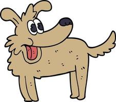 cartoon doodle happy dog vector