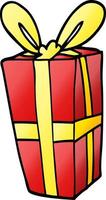 cartoon doodle christmas present vector