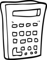 line drawing cartoon calculator vector