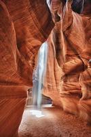 Antelope Canyon view with light rays photo