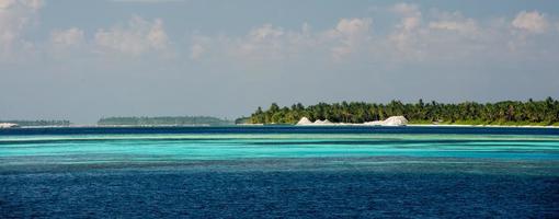 maldives tropical paradise beach crystal water coconut tree island photo