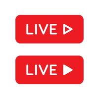 Live streaming video button icon vector in flat style