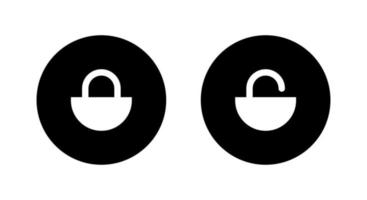 Lock and unlock padlock button icon vector in clipart style