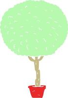 flat color illustration of a cartoon tree vector