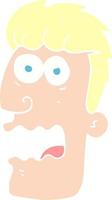 flat color illustration of a cartoon shocked man vector