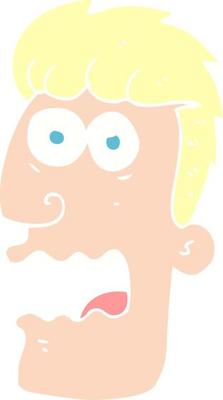 flat color illustration of a cartoon shocked man