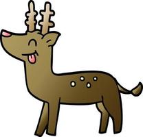 cartoon doodle happy deer vector