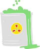flat color illustration of a cartoon radioactive waste vector