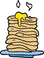 cartoon doodle stack of pancakes vector