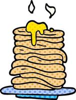 cartoon doodle stack of pancakes vector