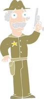 flat color illustration of a cartoon sheriff vector