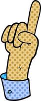 cartoon doodle pointing hand vector