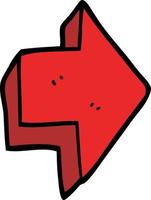 cartoon doodle red arrow vector