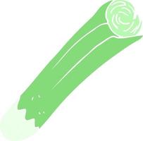 flat color illustration of a cartoon leek vector