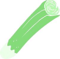 flat color illustration of a cartoon leek vector