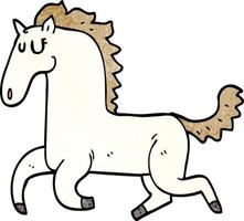 cartoon doodle running horse vector