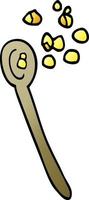 cartoon doodle cereal on a spoon vector