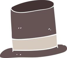 flat color illustration of a cartoon top hat vector