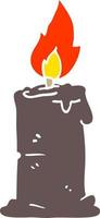 cartoon doodle burning candle vector