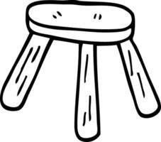 line drawing cartoon low stool vector