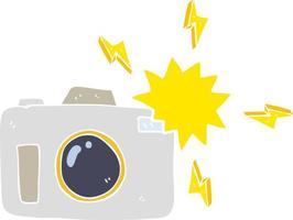 flat color illustration of a cartoon flashing camera vector