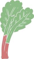 flat color style cartoon rhubarb vector