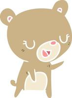 flat color style cartoon bear vector