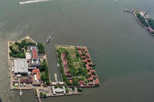 Ellis island in new york aerial view photo