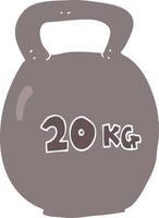 flat color illustration of a cartoon 20kg kettle bell vector