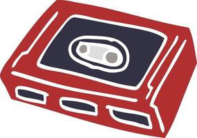 cartoon doodle retro tape cassette vector