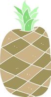 flat color illustration of a cartoon pineapple vector