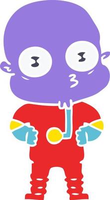 flat color style cartoon weird bald spaceman