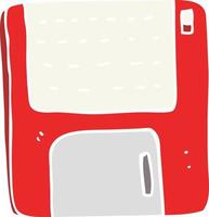 flat color illustration of a cartoon old computer disk vector