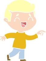 flat color style cartoon laughing man pointing vector