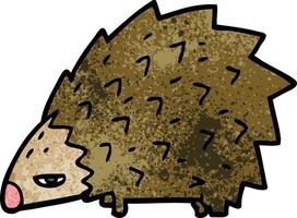 cartoon doodle angry hedgehog vector