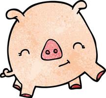 cartoon doodle happy pig vector