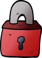 cartoon doodle locked padlock vector