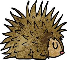 cartoon doodle spiky hedgehog vector