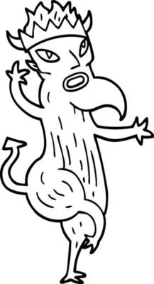 line drawing cartoon devil