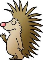 cartoon doodle spiky hedgehog vector