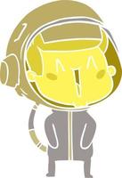 happy flat color style cartoon astronaut vector