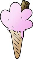 cartoon doodle ice cream cone vector