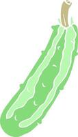 flat color illustration of a cartoon zucchini vector