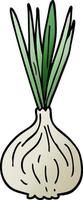 cartoon doodle sprouting onion vector