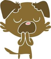 flat color style cartoon dog vector