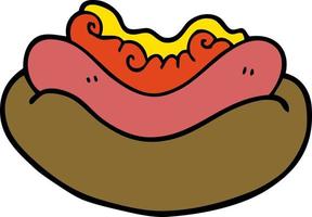 cartoon doodle hotdog in a bun vector