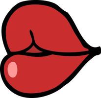 cartoon doodle red lips vector