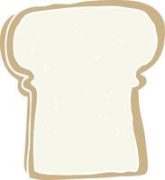 flat color style cartoon slice of bread vector