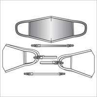 boceto de máscaras y todas las partes individuales vector